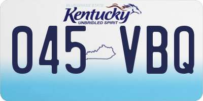 KY license plate 045VBQ