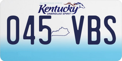 KY license plate 045VBS