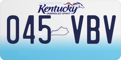 KY license plate 045VBV