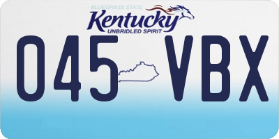 KY license plate 045VBX