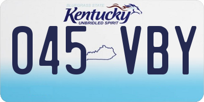 KY license plate 045VBY