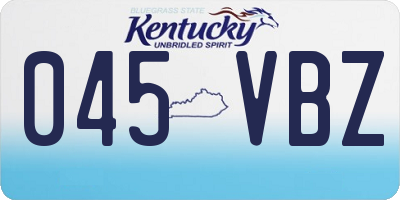 KY license plate 045VBZ