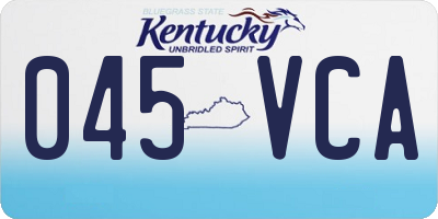 KY license plate 045VCA