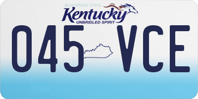 KY license plate 045VCE