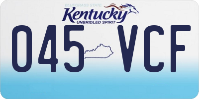 KY license plate 045VCF
