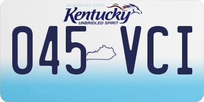 KY license plate 045VCI