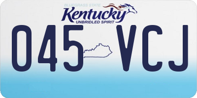KY license plate 045VCJ