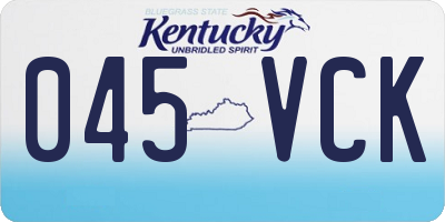 KY license plate 045VCK