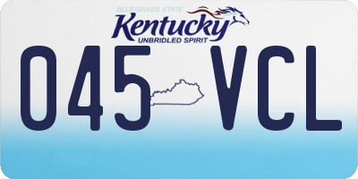 KY license plate 045VCL