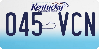 KY license plate 045VCN