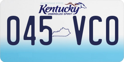KY license plate 045VCO