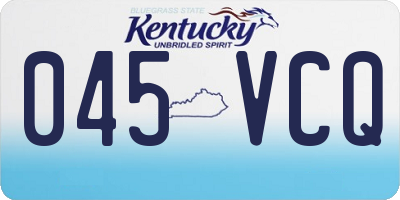 KY license plate 045VCQ