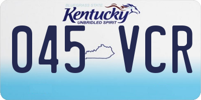 KY license plate 045VCR