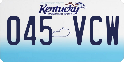KY license plate 045VCW