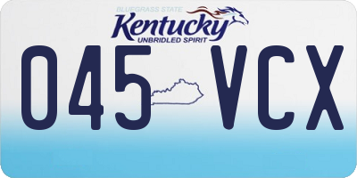 KY license plate 045VCX