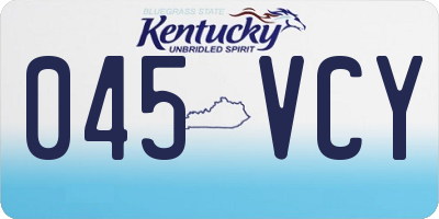 KY license plate 045VCY