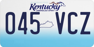 KY license plate 045VCZ