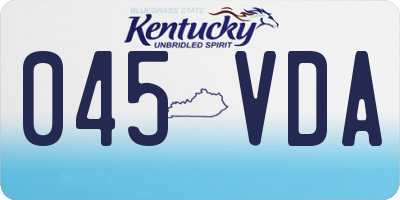 KY license plate 045VDA