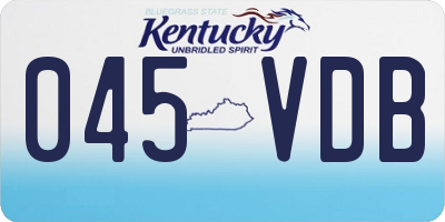 KY license plate 045VDB