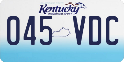 KY license plate 045VDC