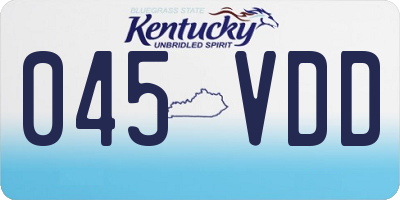 KY license plate 045VDD