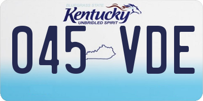 KY license plate 045VDE