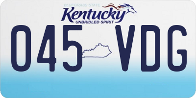 KY license plate 045VDG