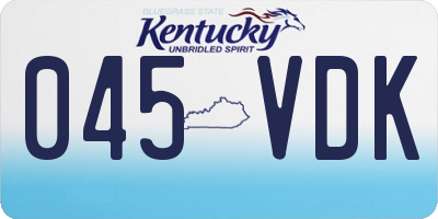 KY license plate 045VDK