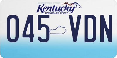 KY license plate 045VDN