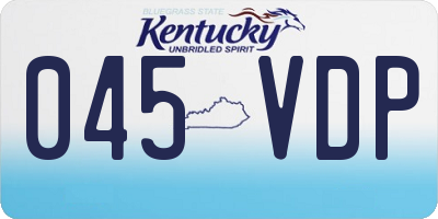 KY license plate 045VDP