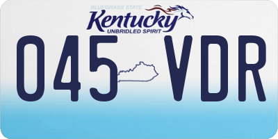 KY license plate 045VDR