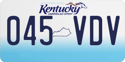 KY license plate 045VDV