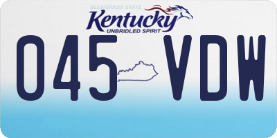 KY license plate 045VDW