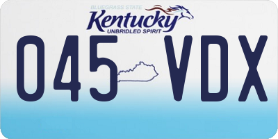 KY license plate 045VDX