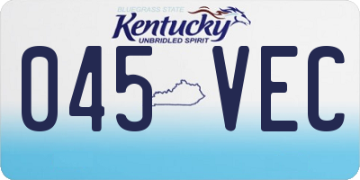 KY license plate 045VEC