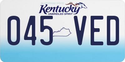KY license plate 045VED