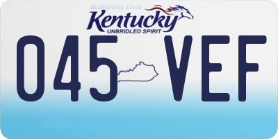KY license plate 045VEF