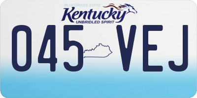 KY license plate 045VEJ