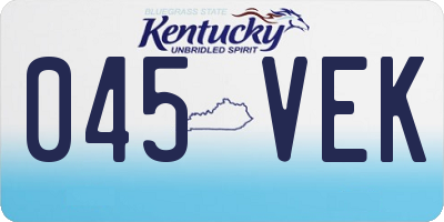 KY license plate 045VEK