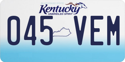 KY license plate 045VEM
