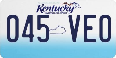 KY license plate 045VEO