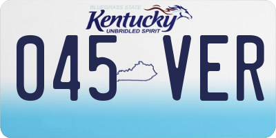 KY license plate 045VER