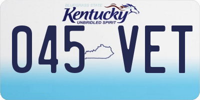 KY license plate 045VET