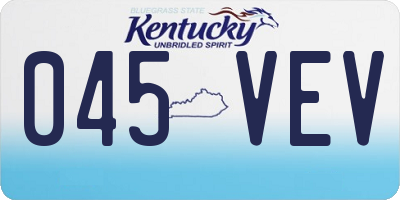 KY license plate 045VEV