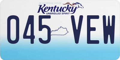 KY license plate 045VEW