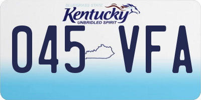 KY license plate 045VFA