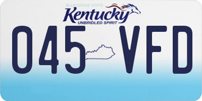 KY license plate 045VFD