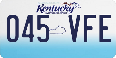 KY license plate 045VFE