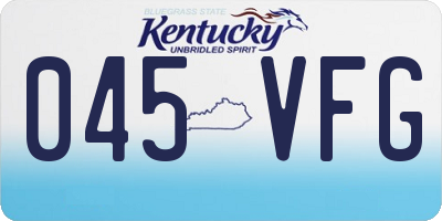 KY license plate 045VFG