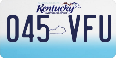 KY license plate 045VFU